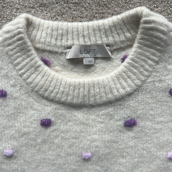 Loft Size Small- Cream with ombré poke a dots sweater - Picture 2 of 2